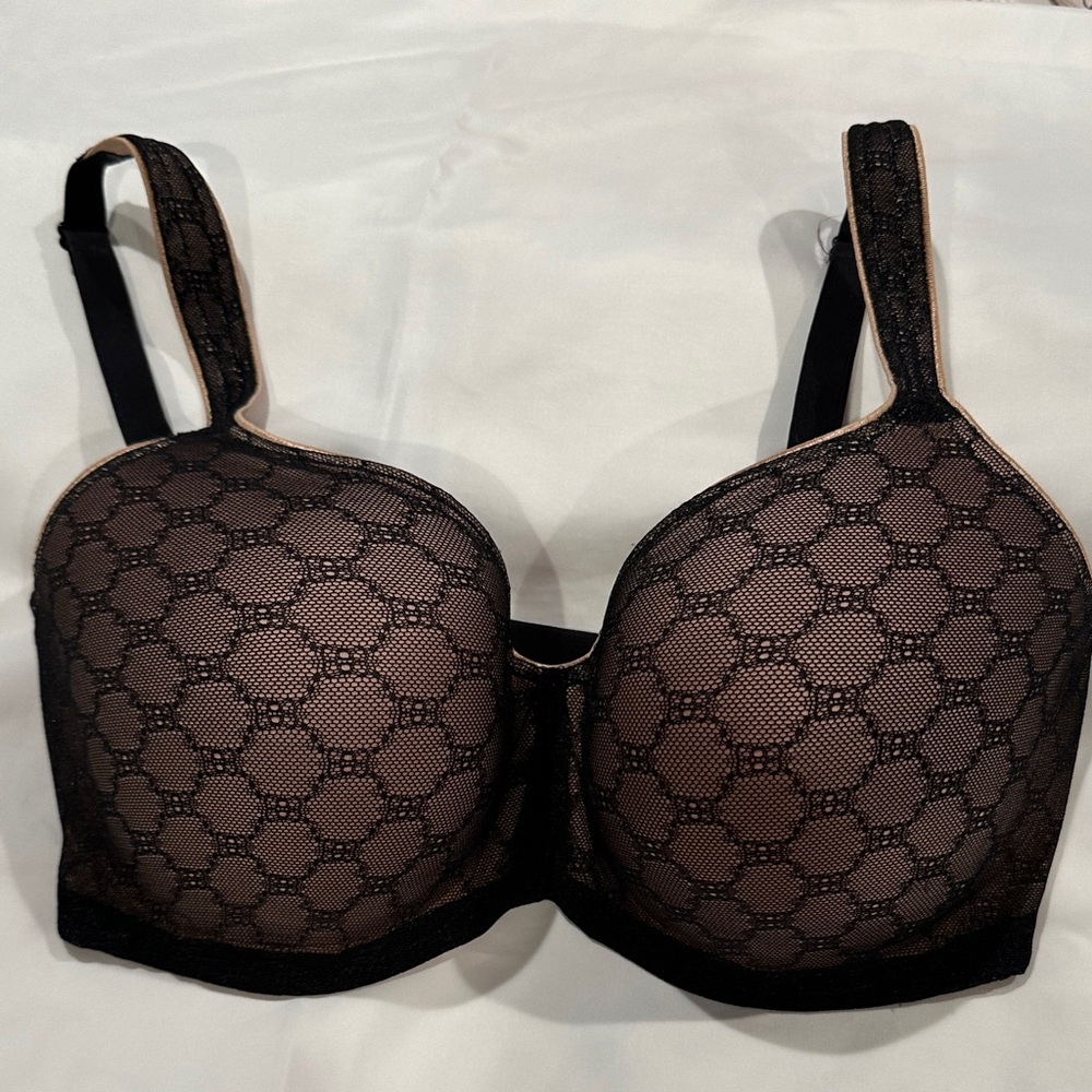 Soma Black and Tan Patterned Bra